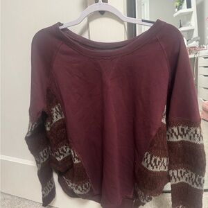 Mystree Burgundy Crew Neck Sweater